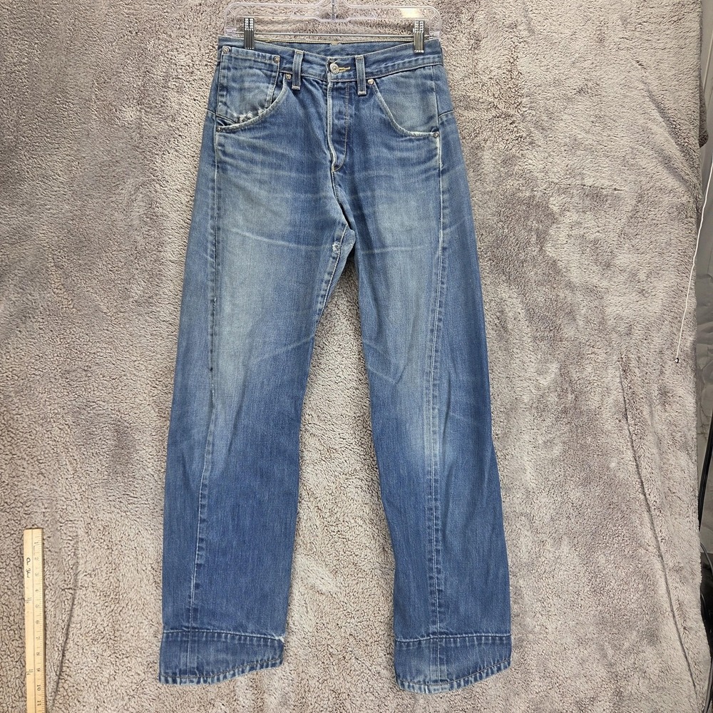 Vintage Levis Engineered Jeans Mens 28x32 Blue Twisted Button Fly Medium Wash